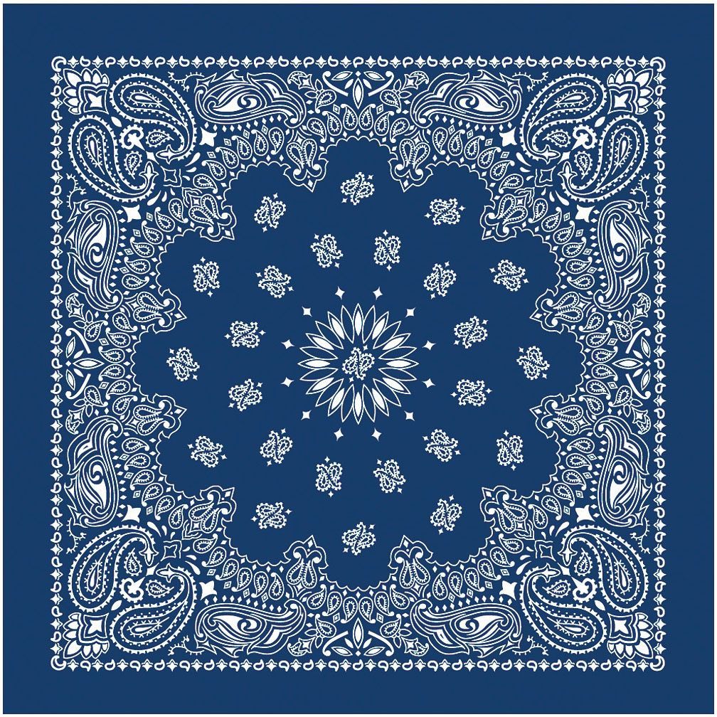 BANDANAS BLUE W/HANG TAG & UPC