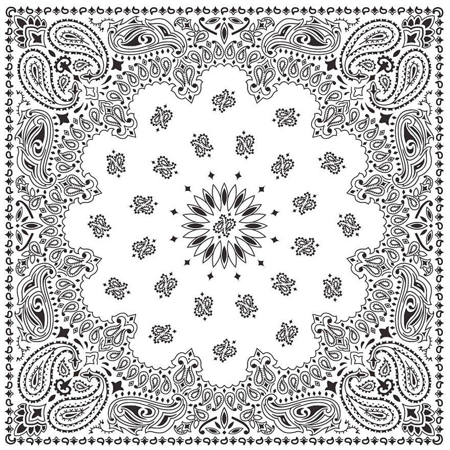 BANDANAS WHITE W/HANG TG & UPC