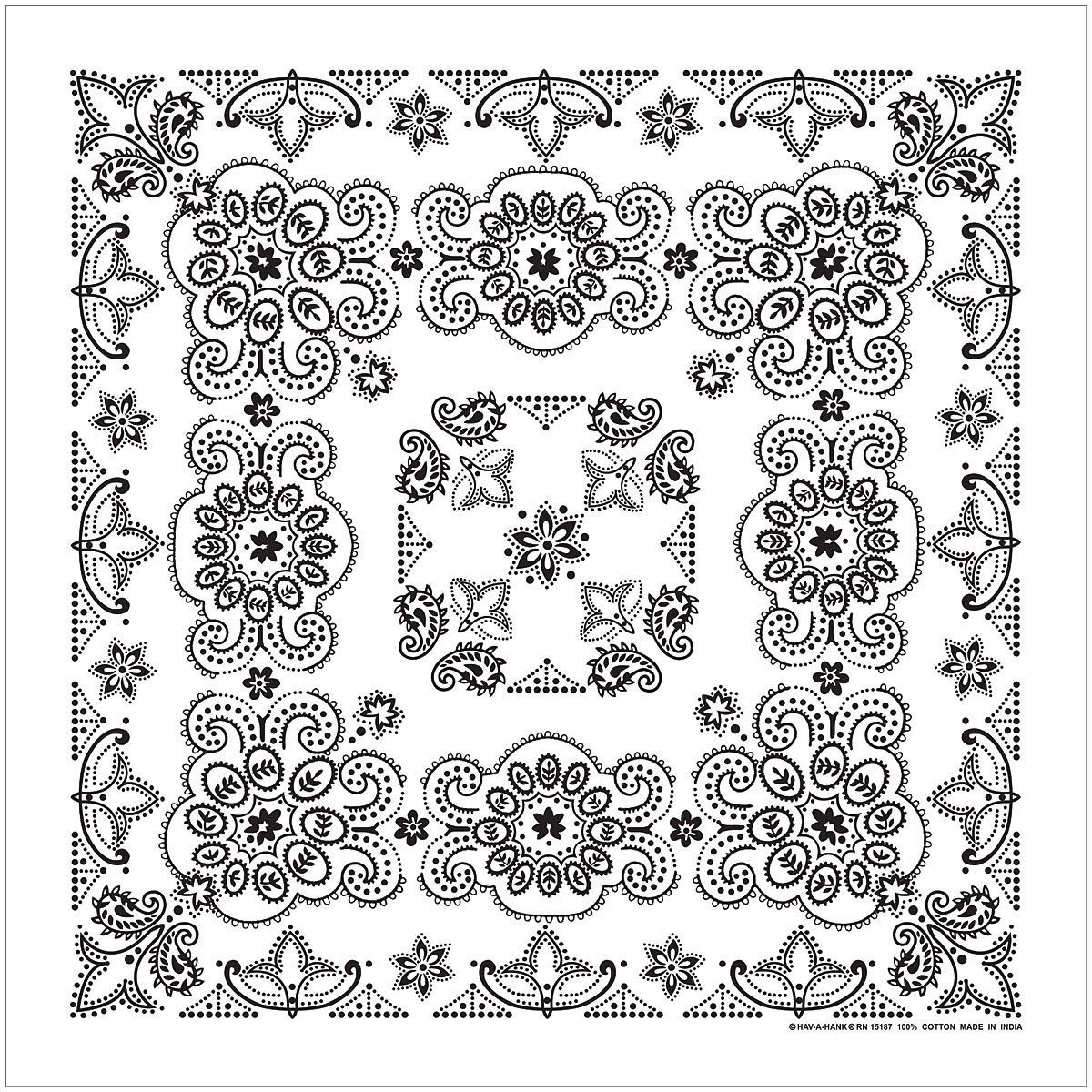 TEXAS PAISLEY BANDANA WHITE