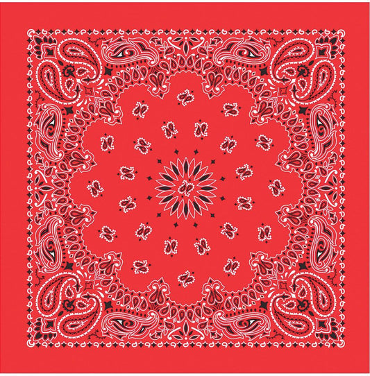 BANDANAS RED W/HANG TAG & UPC