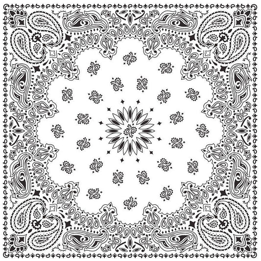 BANDANAS WHITE W/HANG TG & UPC
